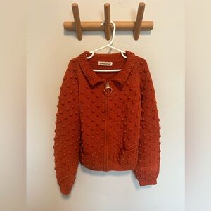 Misha and Puff popcorn zip up cardigan